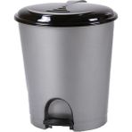 Bee Home Plastik Iç Kovalı Gri Pedallı Basmalı 12 Litre Çöp Kovası Kutusu - 27X30X33 Cm.