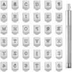 Beebeecraf 1 set 36 parça 4,5 mm delme aleti seti, deri alaşım, harf ve sayı damgası seti, baskılı metal zımbalama aletleri, deri kemer, çanta, şapka, ayakkabı, el işi, takı işaretleri için