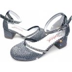 Beebron ABIKYAYK2405 Shining Princess Series Simli Antrasit Kız Çocuk Topuklu Ayakkabı