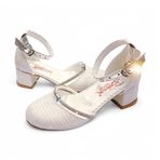 Beebron ABIKYAYK2405 Shining Princess Series Simli Krem Kız Çocuk Topuklu Ayakkabı