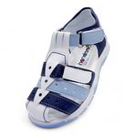 Beebron CYM2404P2C Ortopedik Beyaz Lacivert Mavi Erkek Çocuk Sandaleti