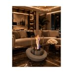 BeeCandleHome Vera Beton Gri Bacasız Masaüstü Şömine - Beton Tasarım Bioethanol Dumansız Şömine - Balkon, Teras ve Salon Dekoru - Yakıt Hediyeli