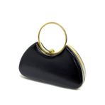 BEEGİ CONCEPT Kadın Kırışık Cilt Siyah Abiye Clutch Zincir Askılı El ve Omuz Düğün Nişan Gece Çantası