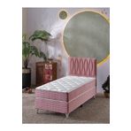 Beehanem Almula 90X190 Tek Kişilik (Baza+Başlık+Yatak) 3 Lü Set (Pembe)