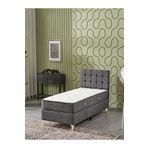 beehanem Bengü 100x200 Tek Kişilik (BAZA BAŞLIK YATAK) 3 Lü Set (ANTRASİT)