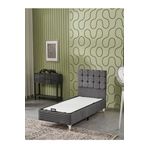 Beehanem Bengü 90X190 Tek Kişilik (Baza+Başlık) 2 Li Set (Jeryy Gri)