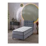 Beehanem Bengü 90X190 Tek Kişilik (Baza+Başlık+Yatak) 3 Lü Set (Gri)