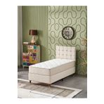 Beehanem Bengü 90X190 Tek Kişilik (Baza+Başlık+Yatak) 3 Lü Set (Krem)
