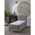 Beehanem Bengü 90X190 Tek Kişilik (Baza+Başlık+Yatak) 3 Lü Set(Keten Gri)
