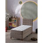 Beehanem Bengü Tek Kişilik 3lü Set Yatak+baza+başlık Keten Kahve 90 X 190