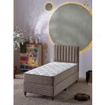 Beehanem Ezgi 90X190 Tek Kişilik (Baza Başlık Yatak) 3 Lü Set (Keten Kahve)
