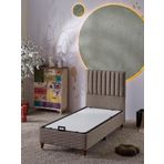 Beehanem Ezgi 90X190 Tek Kişilik (Baza+Başlık) 2 Li Set (Keten Kahve)