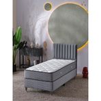 beehanem Ezgi 90x190 Tek Kişilik (Baza+Başlık+Yatak) 3 Lü Set (Gri) - 226