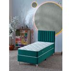 Beehanem Ezgi 90X190 Tek Kişilik (Baza+Başlık+Yatak) 3 Lü Set (Yeşil)