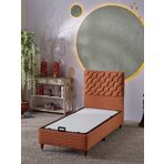 Beehanem Simge 90X190 Tek Kişilik (Baza+Başlık) 2 Li Set (Kiremit)