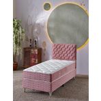 Beehanem Simge 90X190 Tek Kişilik (Baza+Başlık+Yatak) 3 Lü Set (Pembe)