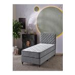 Beehanem Simge 90X190 Tek Kişilik (Baza+Başlık+Yatak) 3 Lü Set(Keten Gri)