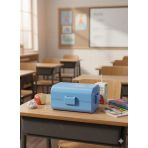 Beehome Çift Kapaklı Bölmeli Beslenme Kabı Mavi - Okul ve Kreş İçin İdeal Lunchbox