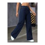 beeke Kadın Jeans Yüksek Bel Bol Paça Salaş Rahat Kesim Wide Leg Jean Denim Kot Pantalon