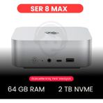 Beelink Ser8 Max Amd Ryzen 7 8745HS 64GB Ddr5 2 Tb Nvme WIN11 Pro Mini Pc - Gri