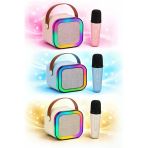 beemen Mini Taşınabilir Rgb Karaoke Tek Mikrofonlu Bluetooth Kablosuz Hoparlör Radyo K12