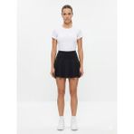 Beems Yüksek Bel Tenis Eteği - Şortlu Spor Etek - Koşu ve Fitness Skort - Siyah - XL