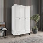 Beenal Nisa 3 Kapaklı Beyaz 120 cm Gardırop