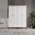 Beenal Nisa 4 Kapaklı Beyaz 160 cm Gardırop