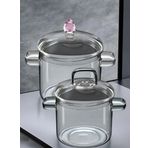 Beere L Perle XL Set - 8 Yıl Garantili, Ateşe, Isıya Dayanıklı BORGLAS - Dünyanın En Sağlıklı Cam Tencere Seti