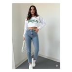 BEES JEANS Julia 90's Kar Mavi Likralı Kesik Paça Mom Fit Straight Jean