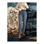 BEES JEANS Julia Kadın Kar Mavi Mom Boy Fit Straight Jean