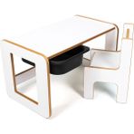 Bees Store Tek Kişilik Çocuk Oyun, Aktivite ve Etkinlik Masası, Beyaz-Siyah, 18MM 1.sınıf Mdf - 73 x 44 x 44 cm - Beyaz - Siyah