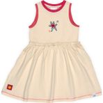 Beetlebeez Kız Çocuk Kolsuz Büzgülü Nakışlı Ekru Elbise - 10 - 11 Yaş