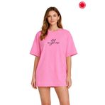BEETON Kadın Oversize Pembe Be You tiful Baskılı Tişört %100 Pamuk Yazı Baskılı Basic Salaş Günlük T-Shirt