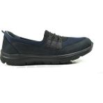 Beety 017 Hakiki Deri Lacivert Nubuk Ortopedik Casual Günlük Kadın Ayakkabı