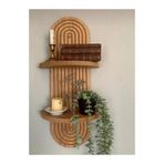 BEEVOLİ Duvar Rafı - Duvar Dekorasyon - Dekoratif - Ahşap - Ceviz 54*15*19