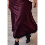 BeeYouStudio Saten Dantel Detaylı Etek/Bordo bordo L