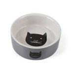 Beeztees 11.5 cm 180 ml Gri Seramik Kedi Mama ve Su Kabı