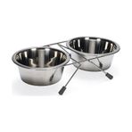 Beeztees 16 cm 2x900 ml Paslanmaz Çelik 2'li Köpek Mama Su Kabı