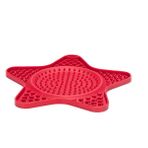 Beeztees 20x20 cm Kırmızı Yıldız Şeklinde Silikon Yavru Köpek Yaş Mama Yeme Oyuncağı