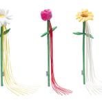 Beeztees Çiçek Şeklinde Peluş ve Kurdelalar Çeşitli Renklerde 45x6x3 cm Kedi Oltası