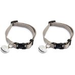 Beeztees Kedi Boyun Tasması, Zilli, Açık Gri, 20-30cm (2 paketi)