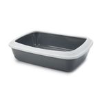 Beeztees Rim Gri 50x37x14 cm Kalın Kenarlı Açık Kedi Tuvaleti
