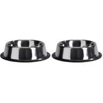 Beeztees Uzun Kulaklı Köpek Mama Su Kabı, Paslanmaz Çelik, Kaymaz, 17,5cm, 900ml (2 paketi)