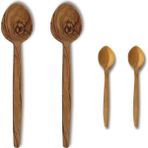Bef Craft 2 Adet 32 cm Yemek Kaşığı 2 Adet 13 cm Mama Kaşığı Zeytin Ağacı Doğal Ahşap Kaşık Seti Tahta Kaşık Tahta 4 Parça Set 4'lü Set