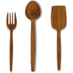 Bef Craft Tahta Kaşık Yemek Kaşığı Ahşap Kaşık 3'lü Set Zeytin Ağacı Mutfak Gereçleri Yemek Takımı Servis Set - 3 Adet