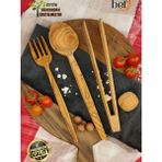Bef Craft Tahta Kaşık Yemek Kaşığı Ahşap Servis Seti 3'lü Set Zeytin Ağacı Mutfak Gereçleri Yemek Takımı