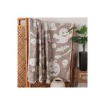 Befera Design 4 Kat Müslin Pike Tek Kişilik %100 Pamuklu Jakarlı Yatak Örtüsü Tv Battaniyesi 140x200 Halloween