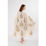 Befera Design Müslin Kimono %100 Pamuklu Başak Baskılı Desenli Bornoz Kaftan Sabahlık