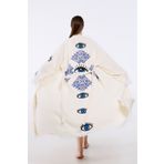Befera Design Müslin Kimono %100 Pamuklu Etnik Göz Baskılı Desenli Bornoz Kaftan Sabahlık